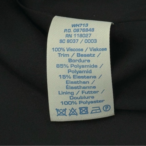 Boden Women’s Ponte Pencil Dress Polka Dot Sheer Mesh Sleeves Bow Black Size 4R - Picture 8 of 13